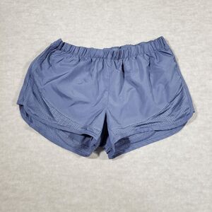 adidas Shorts Womens Large Blue Mesh Running Training Elastic Waist Drawstring
